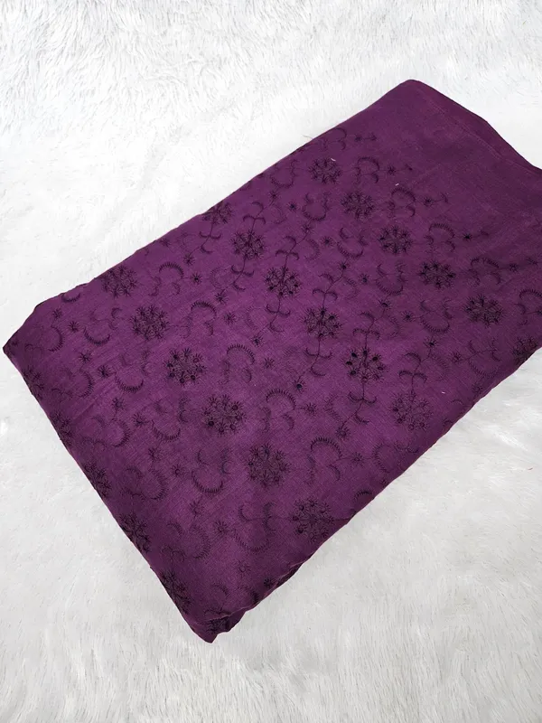 Wine_Floral_Plain_Hakoba_Fabric