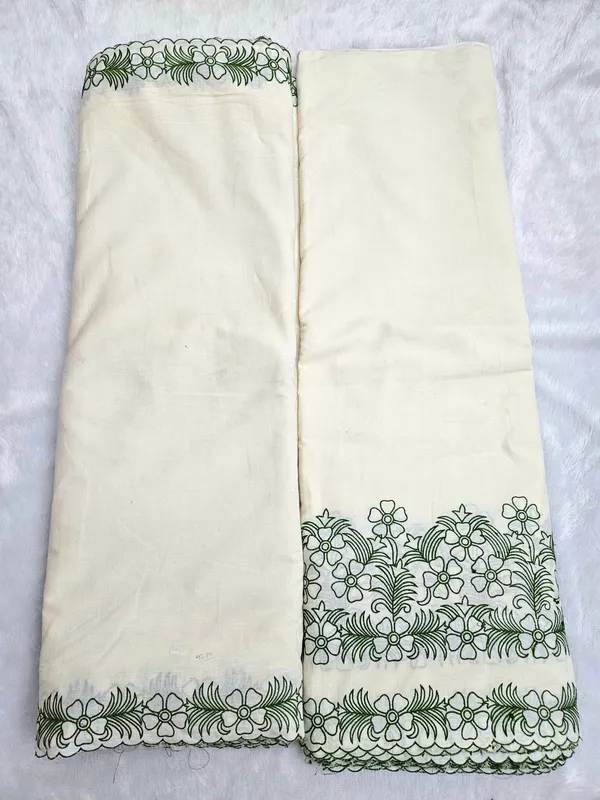 Green_Embroidered_2pc_Daman_Dupatta_On_Kora_Cotton_Fabric
