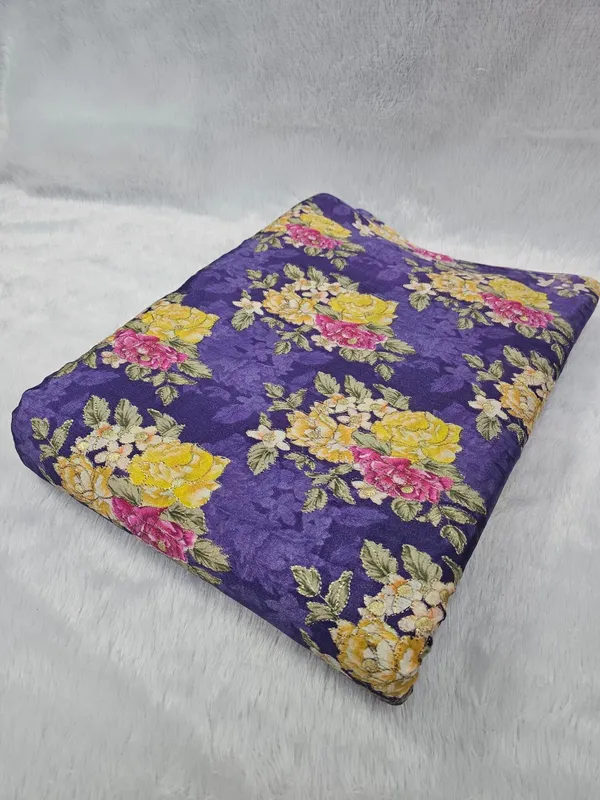 Purple_Floral_Position_Print_With_Embroidery_On_Chinon_Fabric