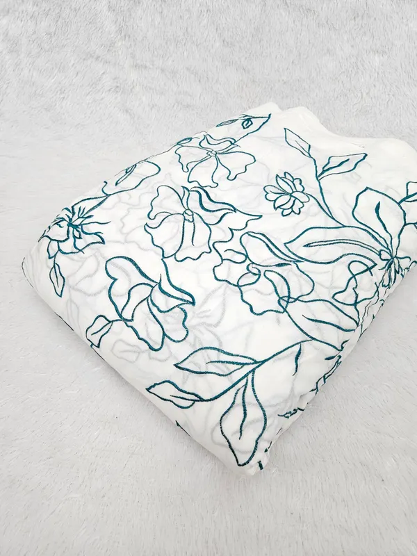 Teal_Blue_Thread_Embroidery_On_Dyeable_Pure_Cambric_Cotton