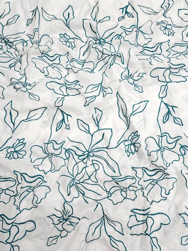 Teal_Blue_Thread_Embroidery_On_Dyeable_Pure_Cambric_Cotton