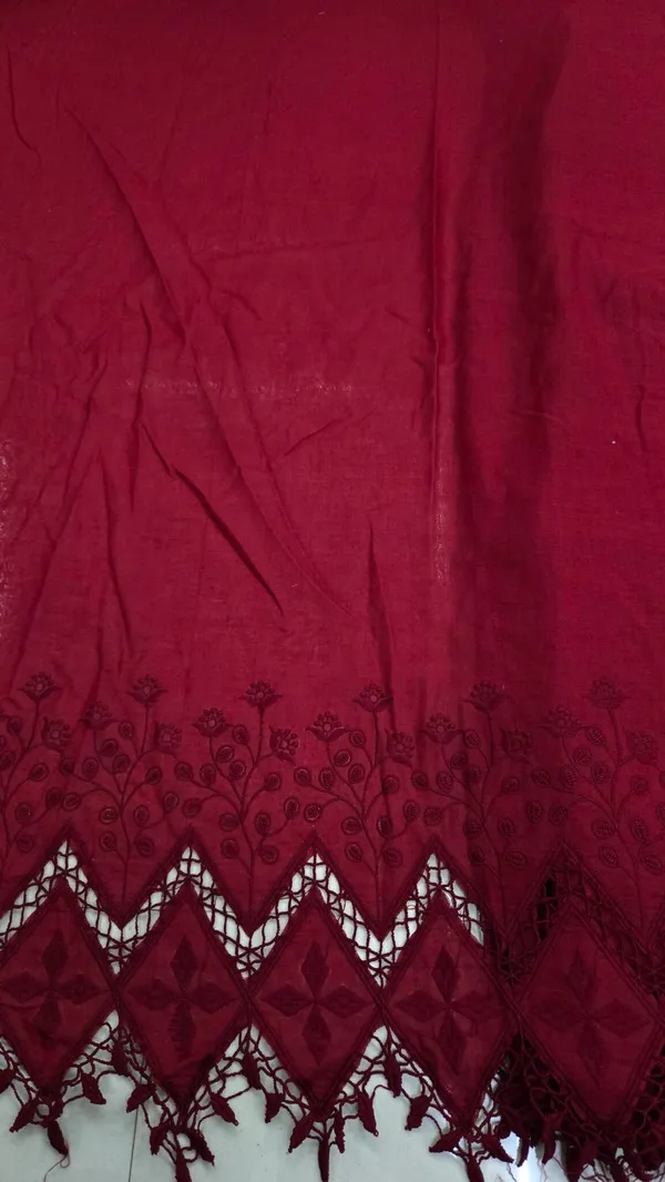 Red_Hakoba_Style_Daman_Embroidery_On_Cotton_Fabric