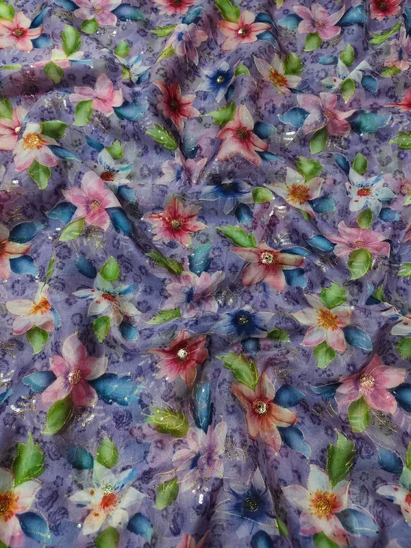 Lavender_Floral_Position_Print_With_Embroidery_On_Organza_Fabric