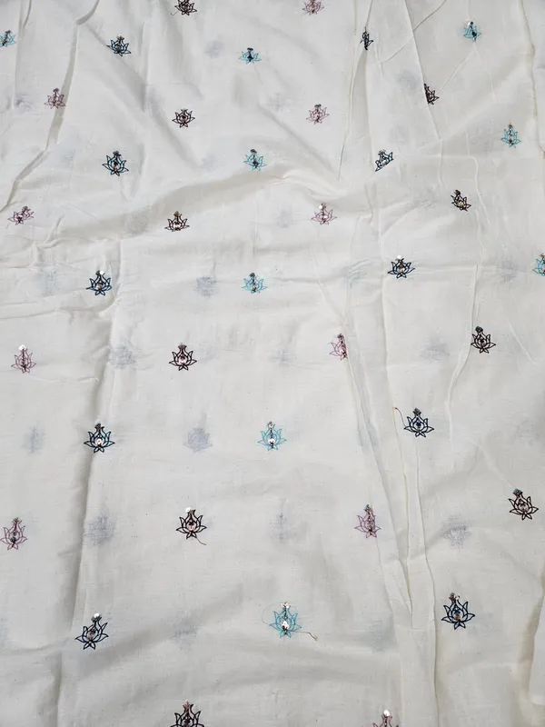 Multi_Thread_Beads_Butti_Embroidery_On_Dyeable_Kora_Cotton