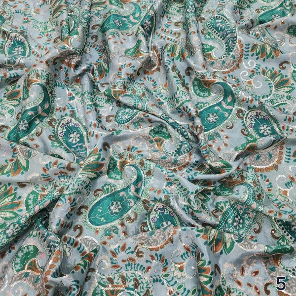 Green_Carry_Position_Print_With_Embroidery_On_Chinon_Fabric