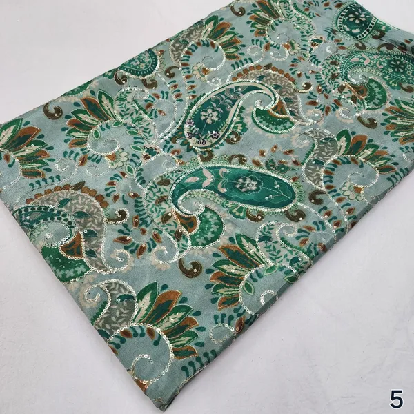 Green_Carry_Position_Print_With_Embroidery_On_Chinon_Fabric