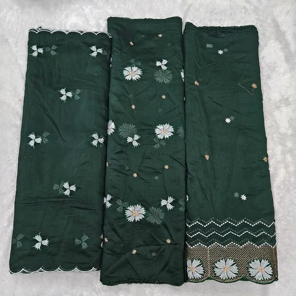Dark_Green_3pc_Heavy_Embroidered_On_Mul_Chanderi_Fabric