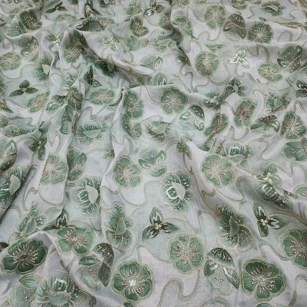 Green_Floral_Beads_Embroidery_With_Position_Print_On_Zari_Shimmer