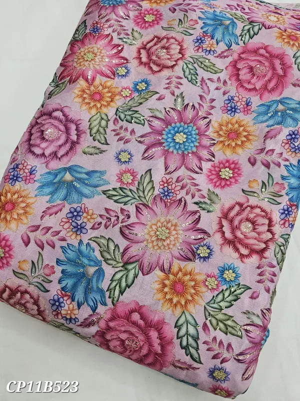 Pink_Floral_Position_Print_With_Embroidery_On_Chinon_Fabric