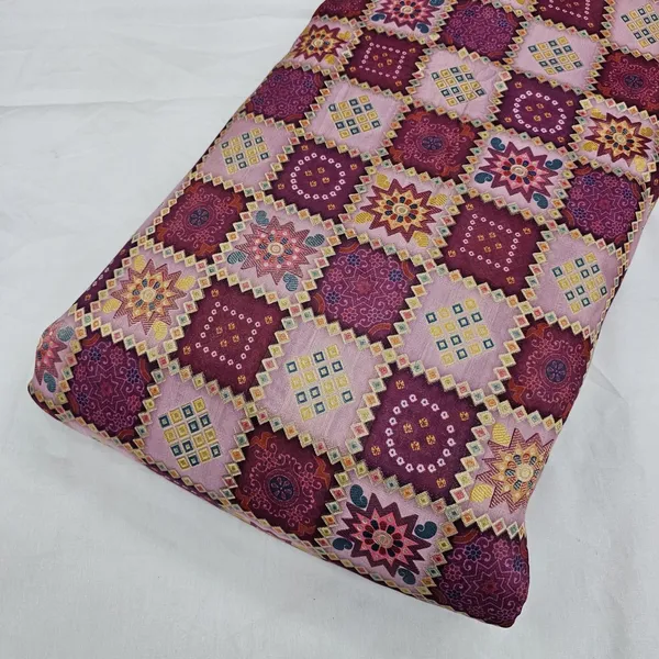 Wine_Bandhani_Jaquard_Position_Print_On_Dola_Silk_Fabric