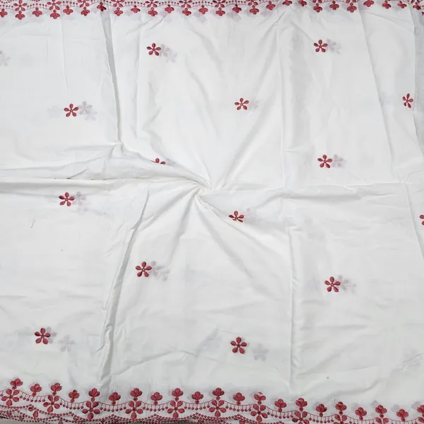 Red_Floral_2_Side_Border_Pure_Mul_Cotton_Dupatta