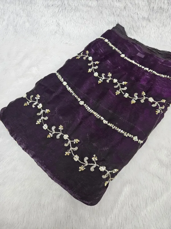Purple_Beads_Embroidery_On_Space_Silk_Fendy_Fabric