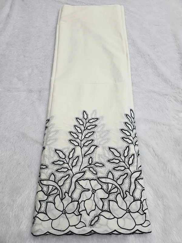 Dark_Blue_Thread_Embroidery_On_Kora_Mul_Cotton_Fabric