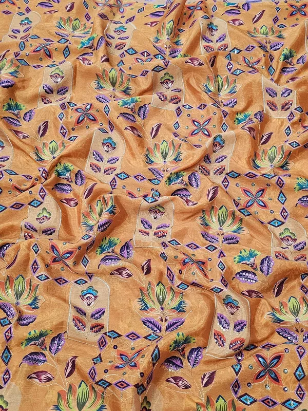 Yellow_Position_Print_With_Embroidery_On_Chinon_Fabric
