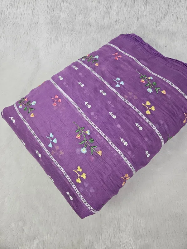 Lavender_Thread_Embroidery_On_Mul_Chanderi_Fabric
