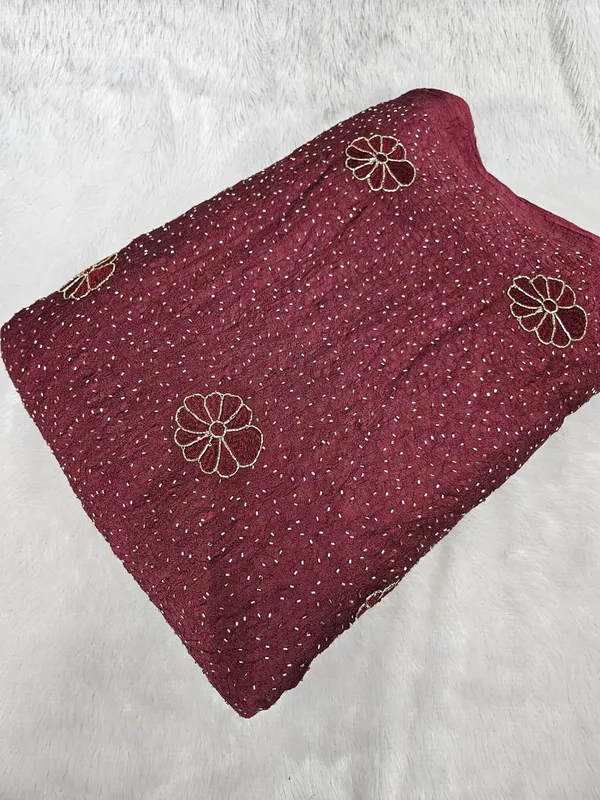 Dusty_Maroon_Floral_Sequins_Beads_Embroidery_On_Rangoli_Crush_Fabric