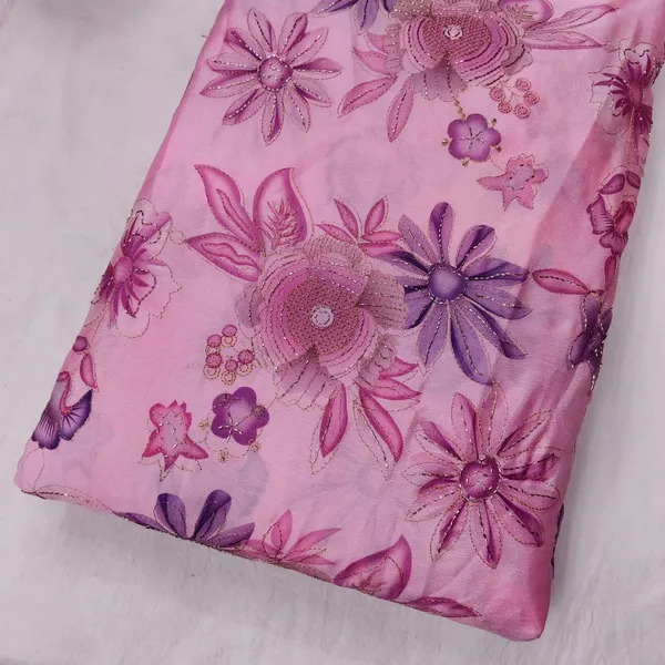 Pink_Floral_Position_Print_With_Sequins_Beads_On_Chinon_Fabric