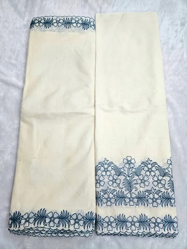 Teal_Blue_Embroidered_2pc_Daman_Dupatta_On_Kora_Cotton_Fabric