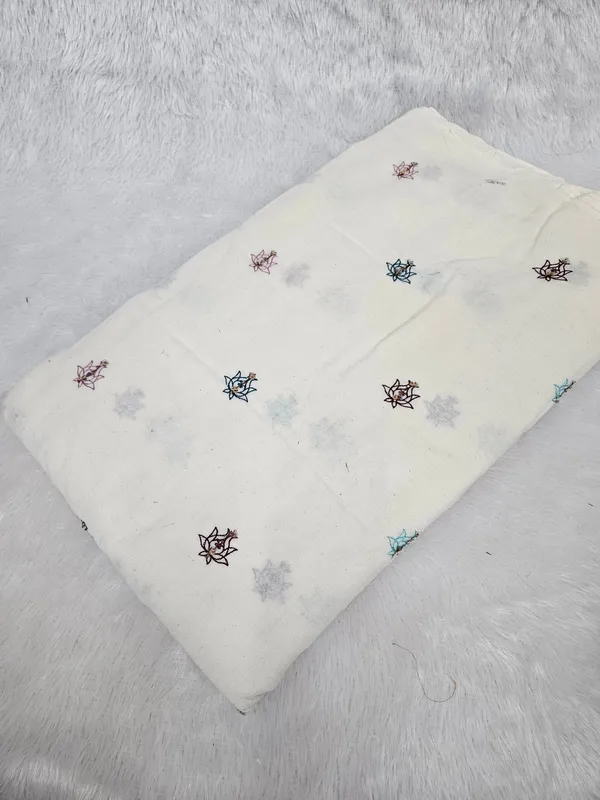 Multi_Thread_Beads_Butti_Embroidery_On_Dyeable_Kora_Cotton