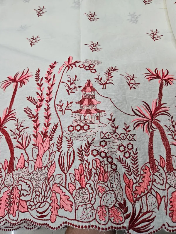 Floral_Coloured_Thread_Embroidery_On_Kora_Mul_Cotton_Fabric
