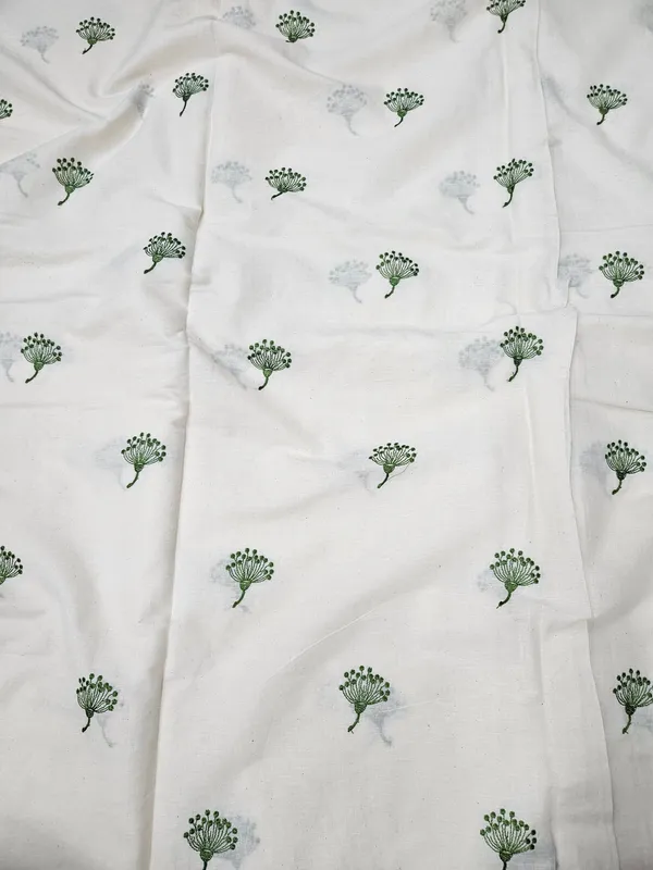 Green_Thread_Butta_Embroidery_On_Dyeable_Kora_Cotton