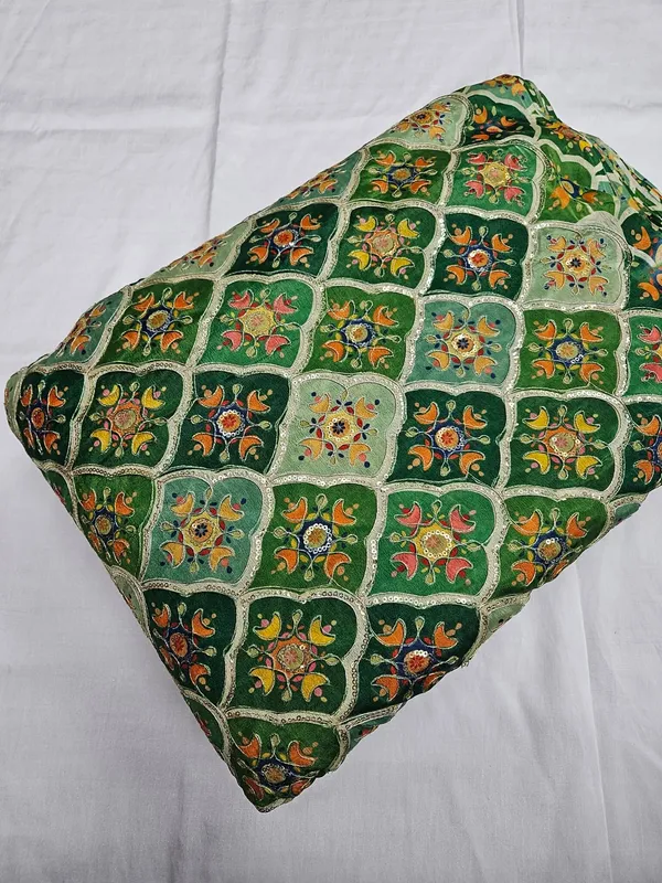 Green_Zari_Sequins_Embroidered_Work_With_Position_Print_On_Chinon_Fabric