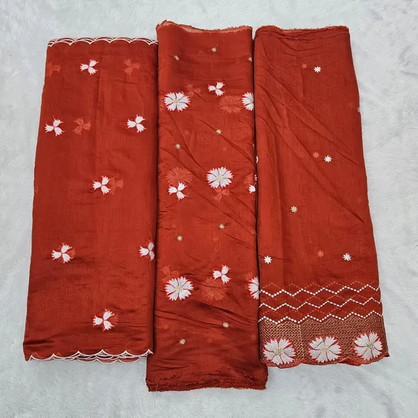 Rust_3pc_Heavy_Embroidered_On_Mul_Chanderi_Fabric