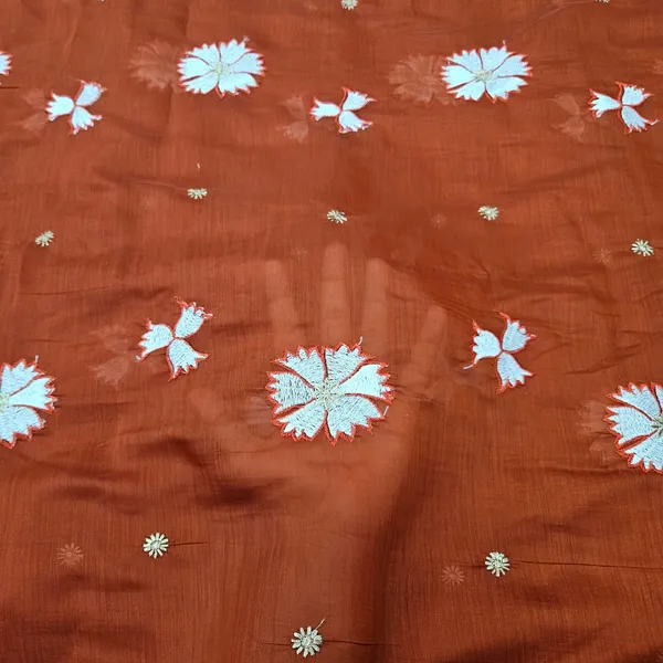 Rust_3pc_Heavy_Embroidered_On_Mul_Chanderi_Fabric