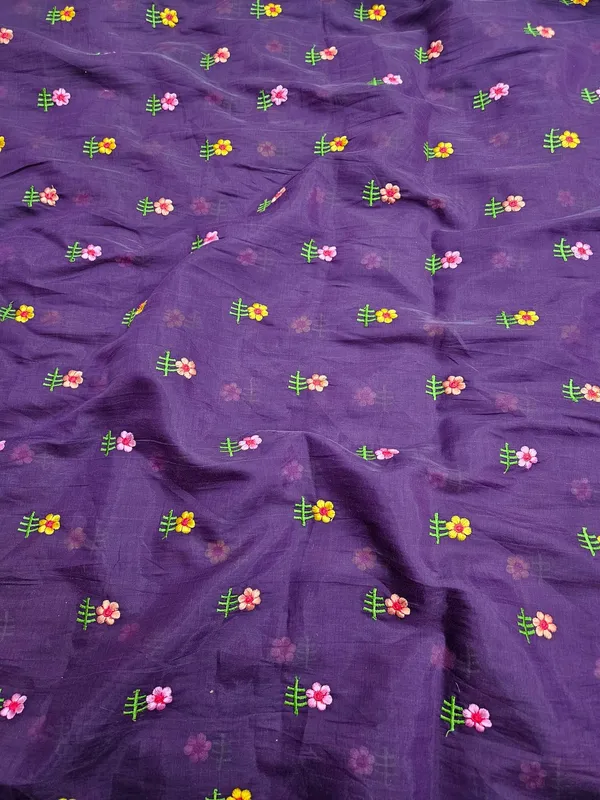 Wine_Multi_Color_Thread_Embroidery_On_Mul_Chanderi_Fabric