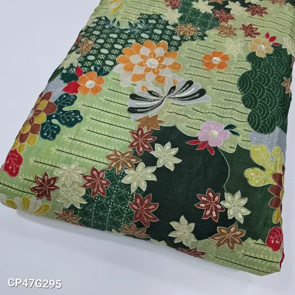 Green_Position_Print_With_Embroidery_On_Chinon_Fabric