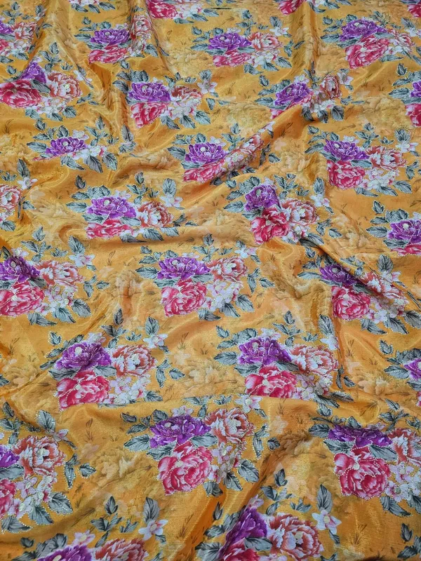 Yellow_Floral_Position_Print_With_Embroidery_On_Chinon_Fabric