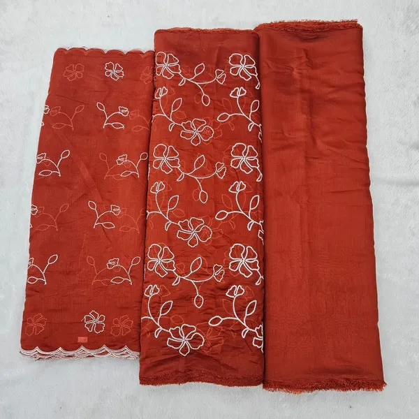 Rust_Orange_3pc_Embroidery_On_Mul_Chanderi_Fabric