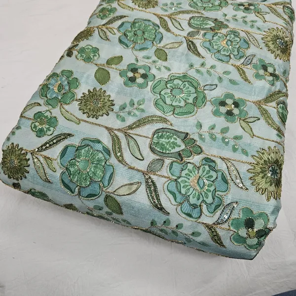 Light_Green_Position_Print_With_Sequins_Embroidery_On_Chinon_Fabric