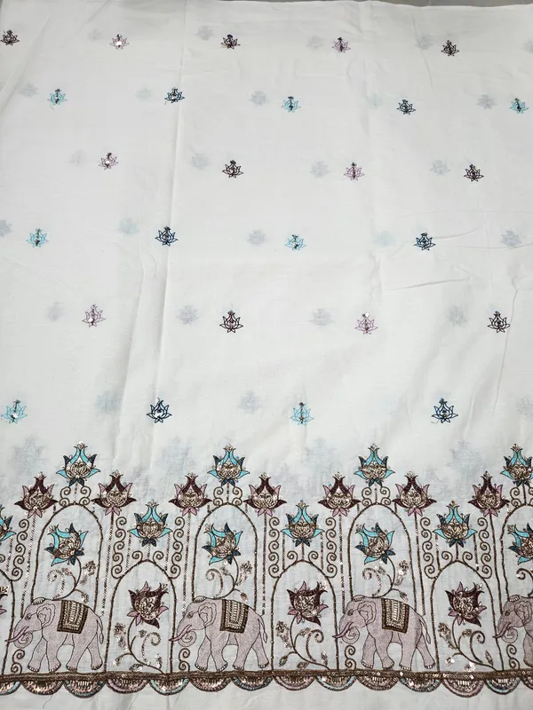 Elephant_Multi_Thread_Beads_Embroidery_On_Kora_Mul_Cotton