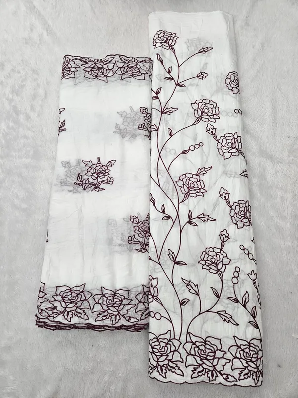 Wine_Embroidered_2pc_Heavy_Daman_Dupatta_On_Pure_Cotton_Fabric