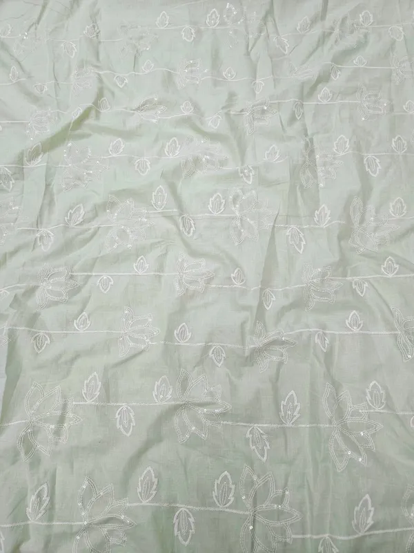 Pista_White_Thread_Sequins_Embroidery_On_Pure_Cambric_Cotton