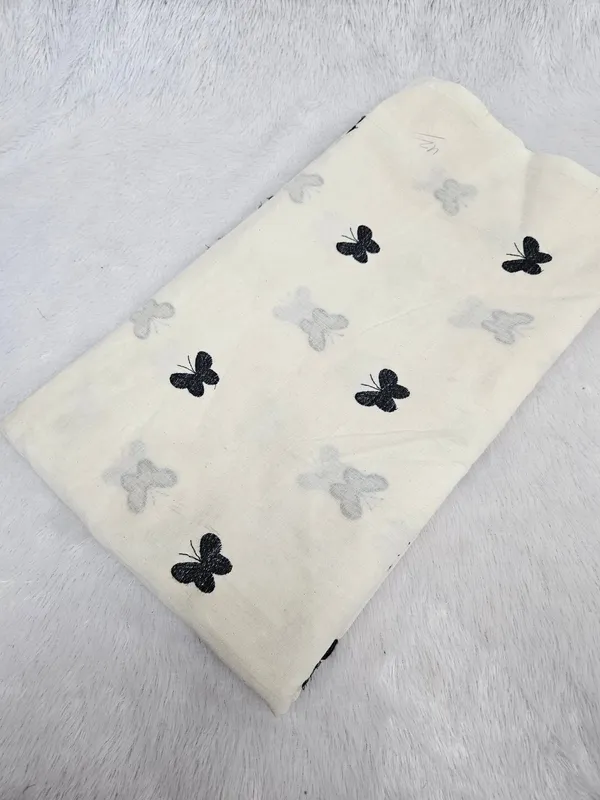 Black_Butterfly_Threadwork_Embroidery_On_Dyeable_Kora_Mul_Cotton_Fabric