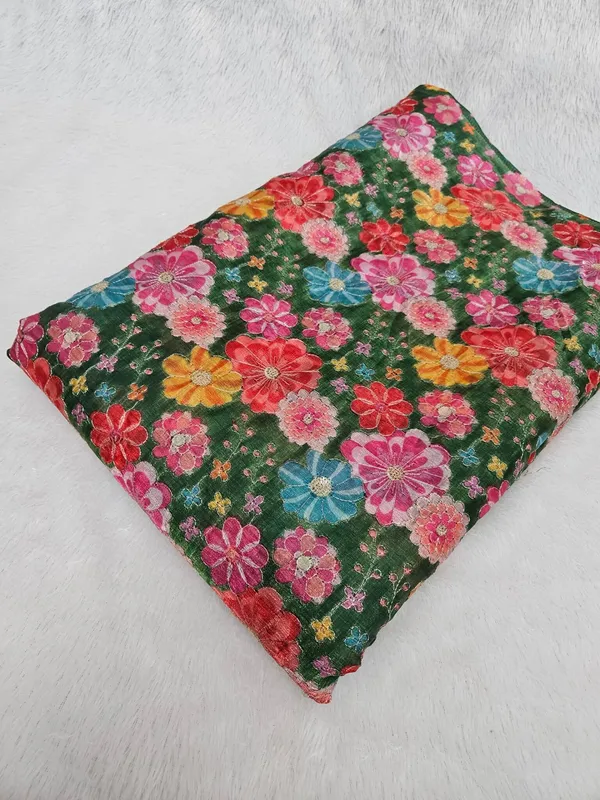 Green_Floral_Position_Print_With_Embroidery_On_Crushed_Jimmy_Choo_Fabric