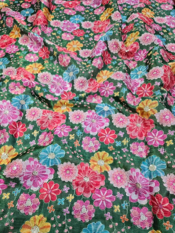 Green_Floral_Position_Print_With_Embroidery_On_Crushed_Jimmy_Choo_Fabric