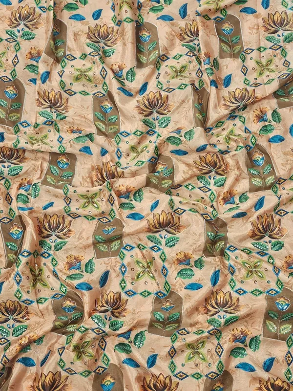 Yellow_Position_Print_With_Embroidery_On_Chinon_Fabric