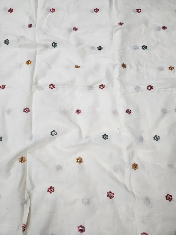 Multi_Thread_Beads_Embroidery_Butti_On_Kora_Cotton