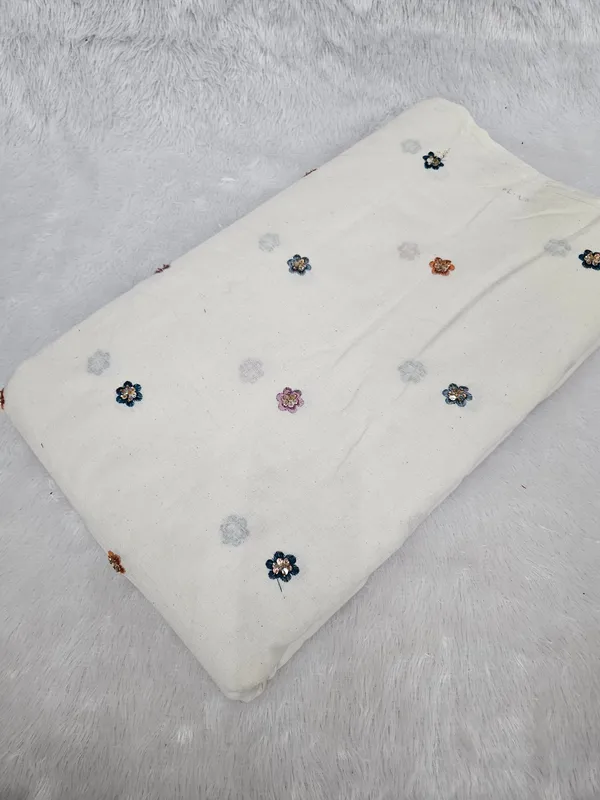 Multi_Thread_Beads_Embroidery_Butti_On_Kora_Cotton