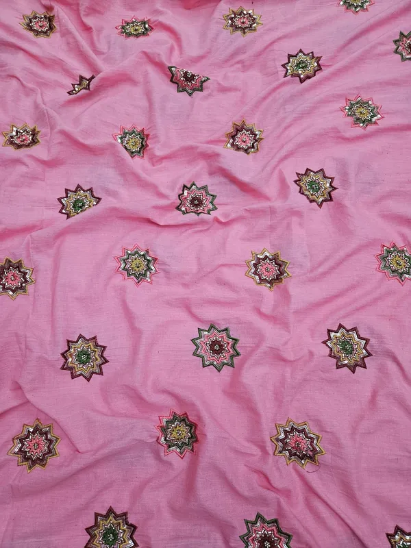 Peach_Beads_Embroidery_Butta_On_Kora_Cotton