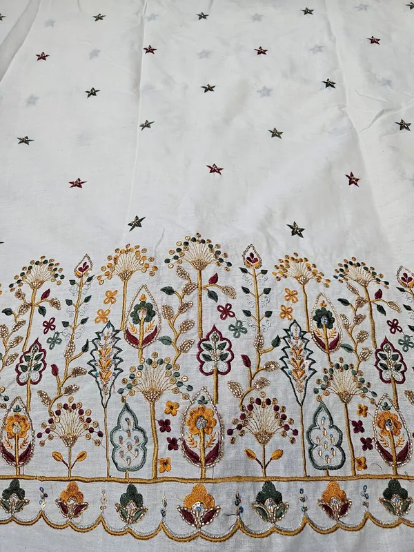 Floral_Multi_Thread_Beads_Embroidery_On_Kora_Mul_Cotton