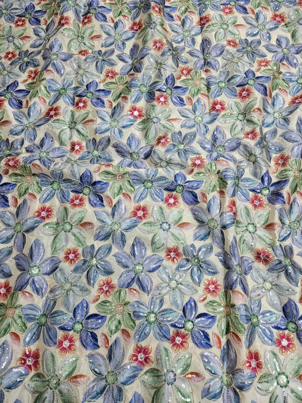 Grey_Floral_Position_Print_On_Chinon_Fabric