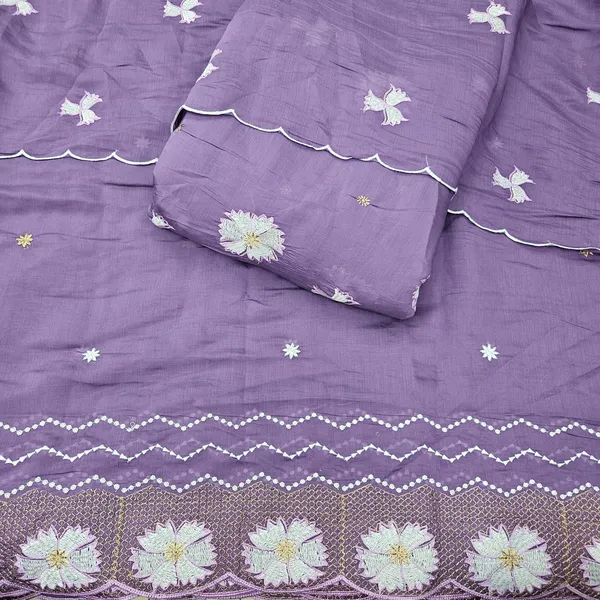 Lavender_3pc_Heavy_Embroidered_On_Mul_Chanderi_Fabric