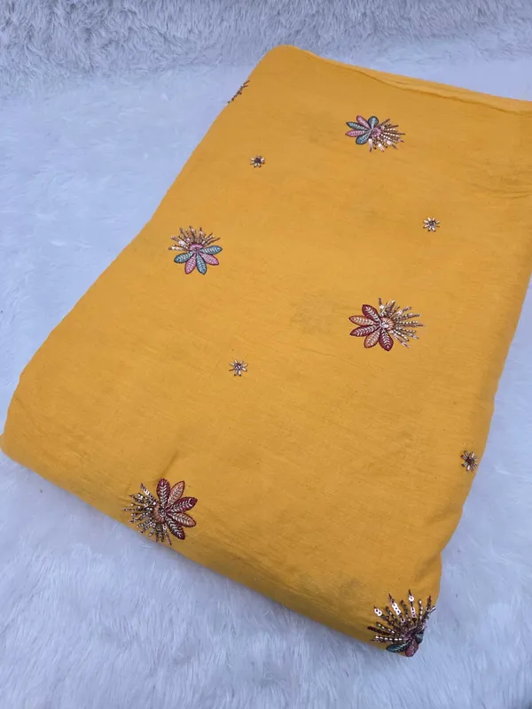 Mustard_Yellow_Beads_Embroidery_On_Kora_Cotton