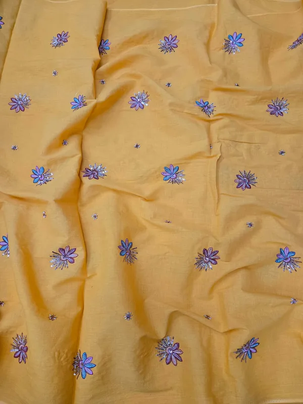 Mustard_Yellow_Beads_Embroidery_On_Kora_Cotton
