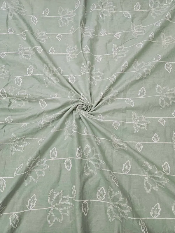 Green_White_Thread_Sequins_Embroidery_On_Pure_Cambric_Cotton