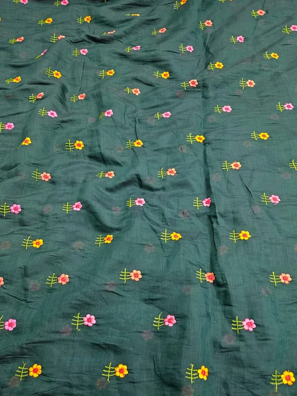 Green_Multi_Color_Thread_Embroidery_On_Mul_Chanderi_Fabric